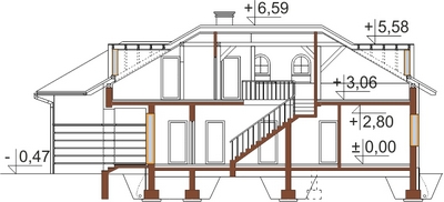 Projekt domu DM-6454 - przekrój