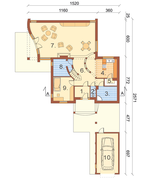 Projekt domu DM-6136 - rzut