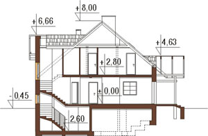 Projekt domu DM-6137 - przekrój