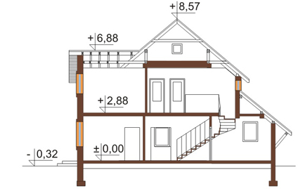 Projekt domu DM-6138 - przekrój