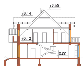 Projekt domu DM-6144 - przekrój