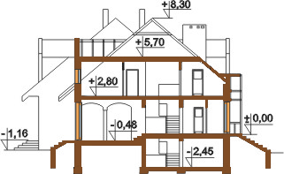 Projekt domu DM-6146 - przekrój