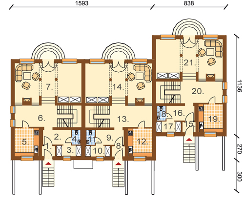 Projekt domu DM-6146 - rzut