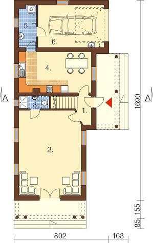 Projekt domu DM-6488 - rzut