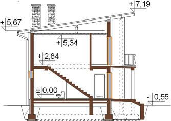 Projekt domu DM-6488 - przekrój