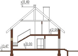 Projekt domu DM-5534 - przekrój