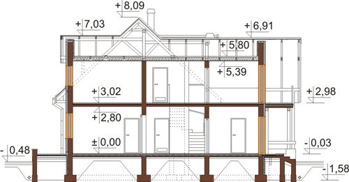 Projekt domu DM-6148 - przekrój