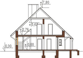 Projekt domu DM-6149 - przekrój