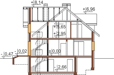 Projekt domu DM-6489 - przekrój