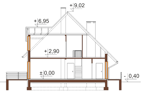 Projekt domu DM-6161 - przekrój