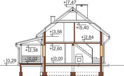 Projekt domu L-6500 - przekrój