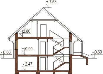 Projekt domu DM-6164 - przekrój