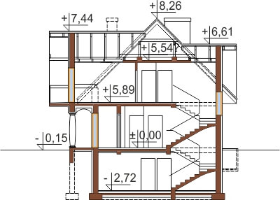 Projekt domu DM-6350 B - przekrój