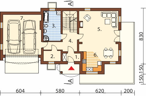 Projekt domu DM-6350 B - rzut