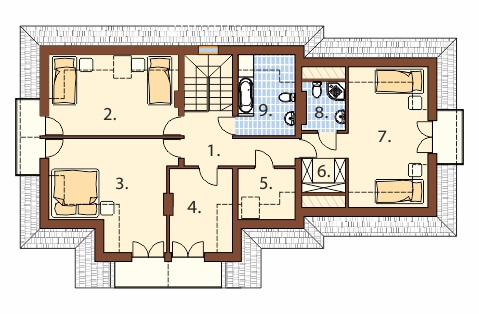 Projekt domu L-6350 B - rzut