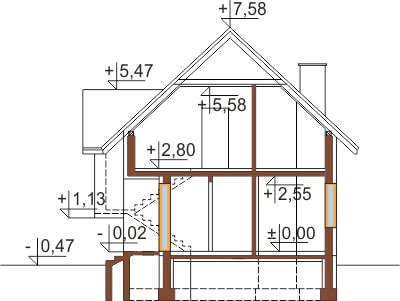 Projekt domu DM-6251 B - przekrój