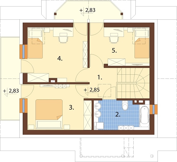 Projekt domu DM-6190 D - rzut