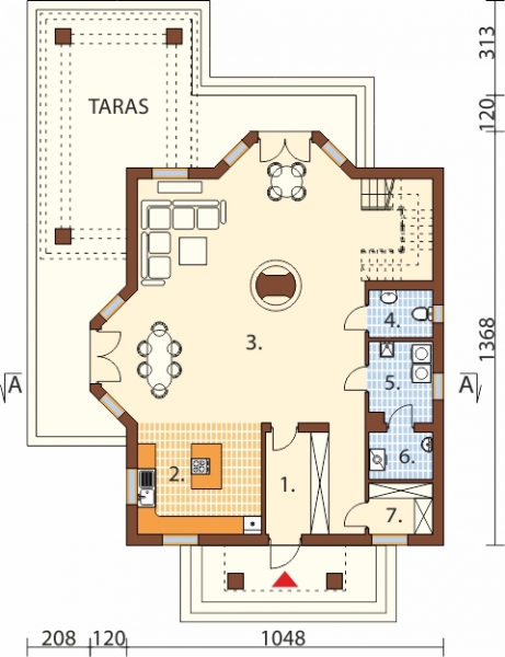 Projekt domu DM-6495 - rzut