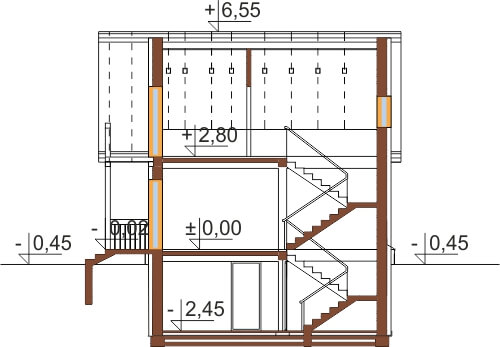 Projekt domu DM-6223 B - przekrój