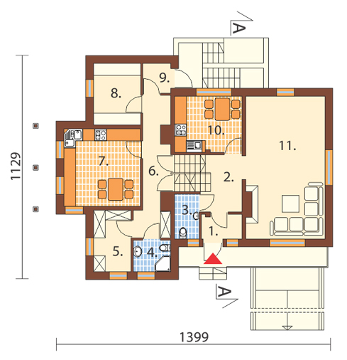 Projekt domu DM-6169 - rzut