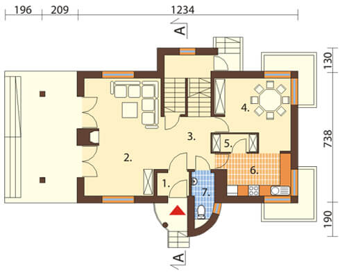 Projekt domu DM-6170 - rzut