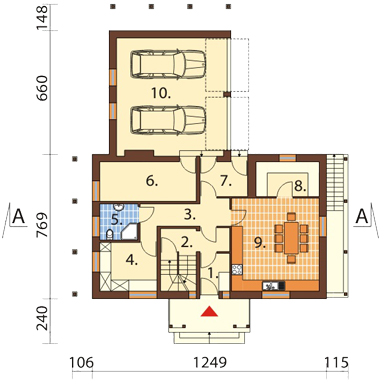 Projekt domu DM-6174 - rzut