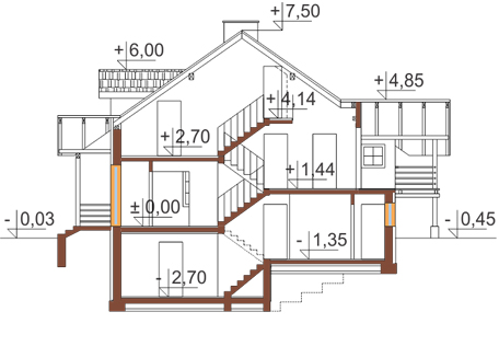 Projekt domu DM-6175 - przekrój