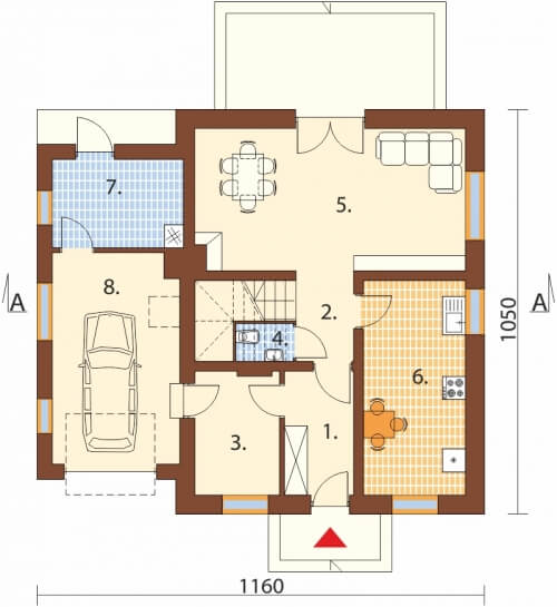 Projekt domu DM-6499 - rzut