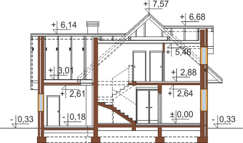 Projekt domu DM-6499 - przekrój