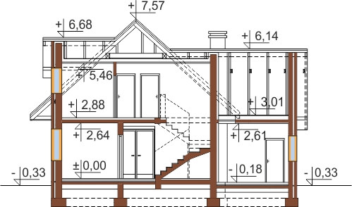 Projekt domu L-6499 - przekrój