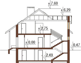 Projekt domu DM-6177 - przekrój