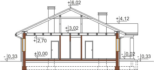 Projekt domu L-6503 G - przekrój