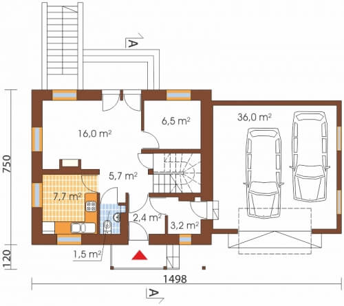 Projekt domu DM-6190 G - rzut