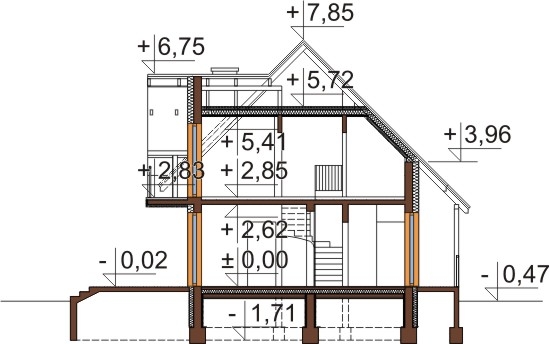 Projekt domu DM-6190 C - przekrój