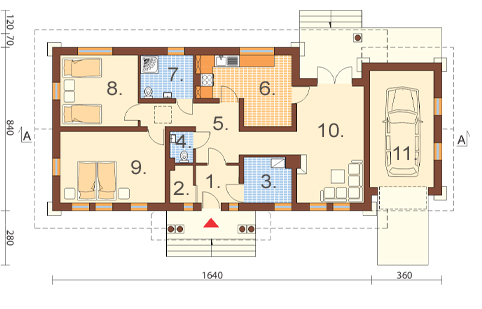 Projekt domu DM-6178 - rzut