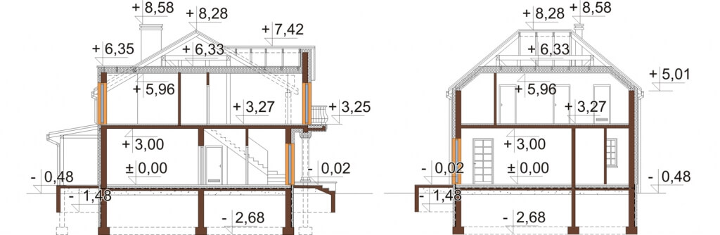 Projekt domu DM-6501 - przekrój