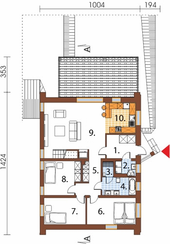 Projekt domu DM-6497 - rzut