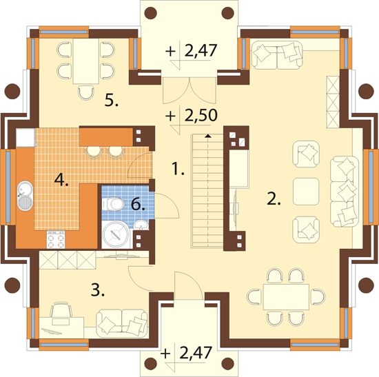 Projekt domu DM-6179 - rzut