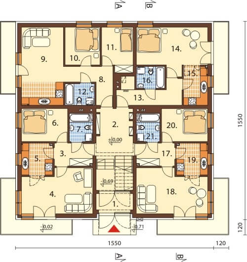 Projekt domu DM-6496 - rzut