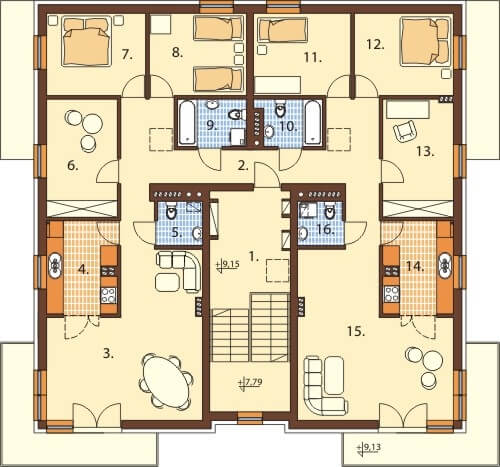 Projekt domu DM-6496 - rzut