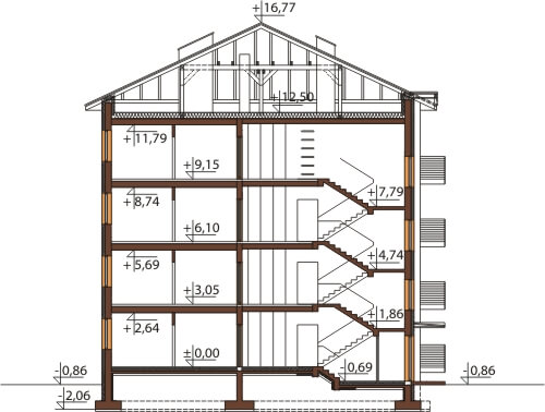 Projekt domu DM-6496 - przekrój