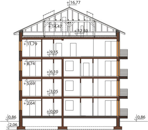 Projekt domu DM-6496 - przekrój