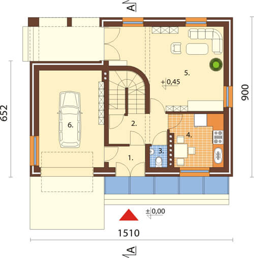 Projekt domu DM-6068 - rzut