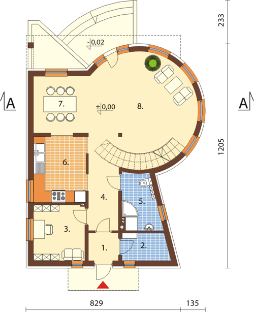 Projekt domu DM-6140 - rzut