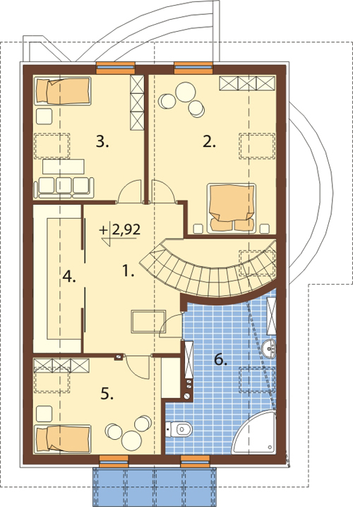 Projekt domu DM-6140 - rzut