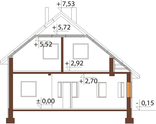 Projekt domu DM-6140 - przekrój