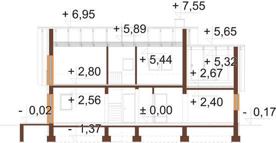 Projekt domu DM-6515 - przekrój