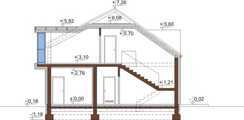 Projekt domu DM-6506 - przekrój