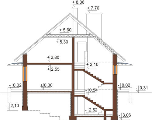 Projekt domu DM-6520 - przekrój