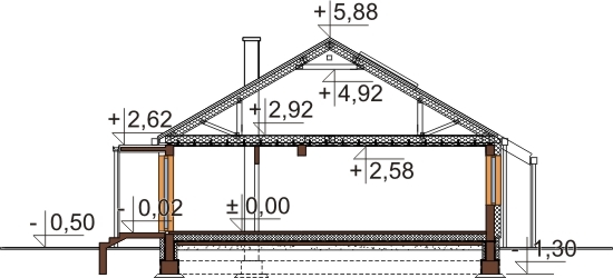 Projekt domu DM-5538 N - przekrój